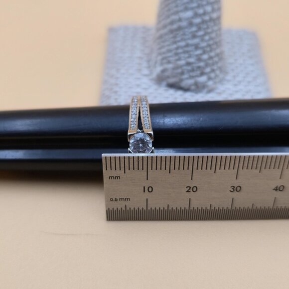 Size 7 Sterling Silver Fancy Design Cubic Zirconia Gems Ring A5867 - Picture 9 of 10